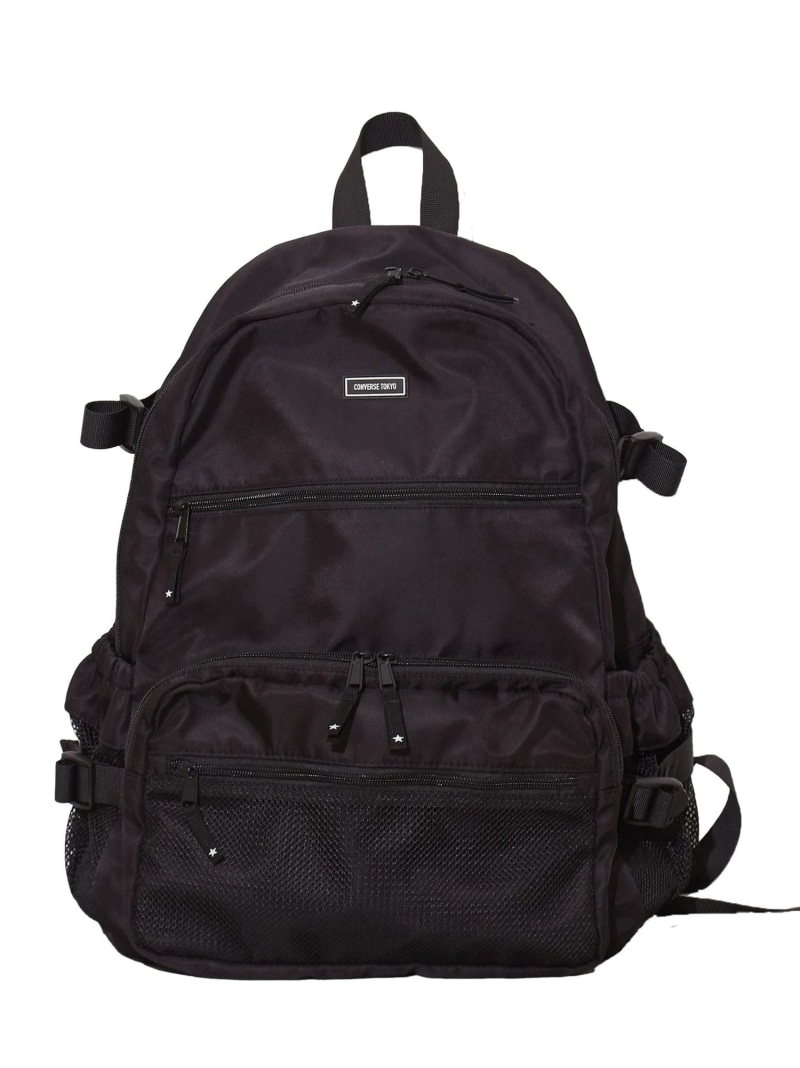 CONVERSE TOKYO MESH POCKET NYLON BACKPACK コンバーストウキョウ バッグ リュック・バックパック グレー ブラック【送料無料】｜ Fashion Men