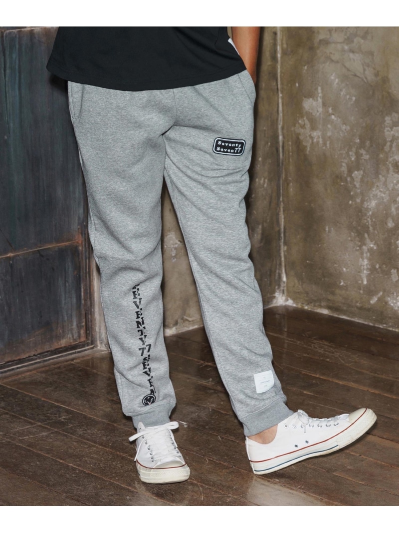 seventy seven mp14173-brushed lining long pants break logo スウェットパンツ カンビオ パンツ その他のパンツ ブラック グレー【送料無料】