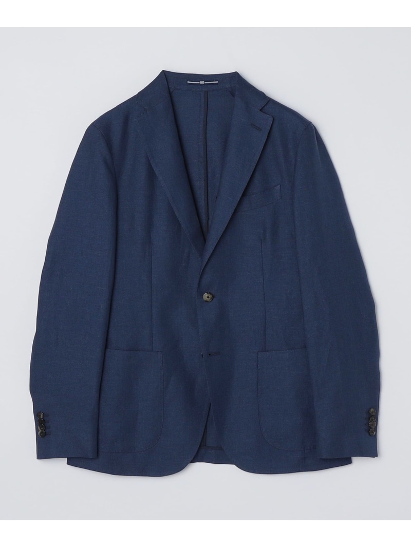 【SALE／50%OFF】SHIPS MEN BREUER: リネン 綿織物 上衣 シップス ジャケット・アウター テーラードジャケット・ブレザー 青み【RBA_E】【貨物輸送無料】