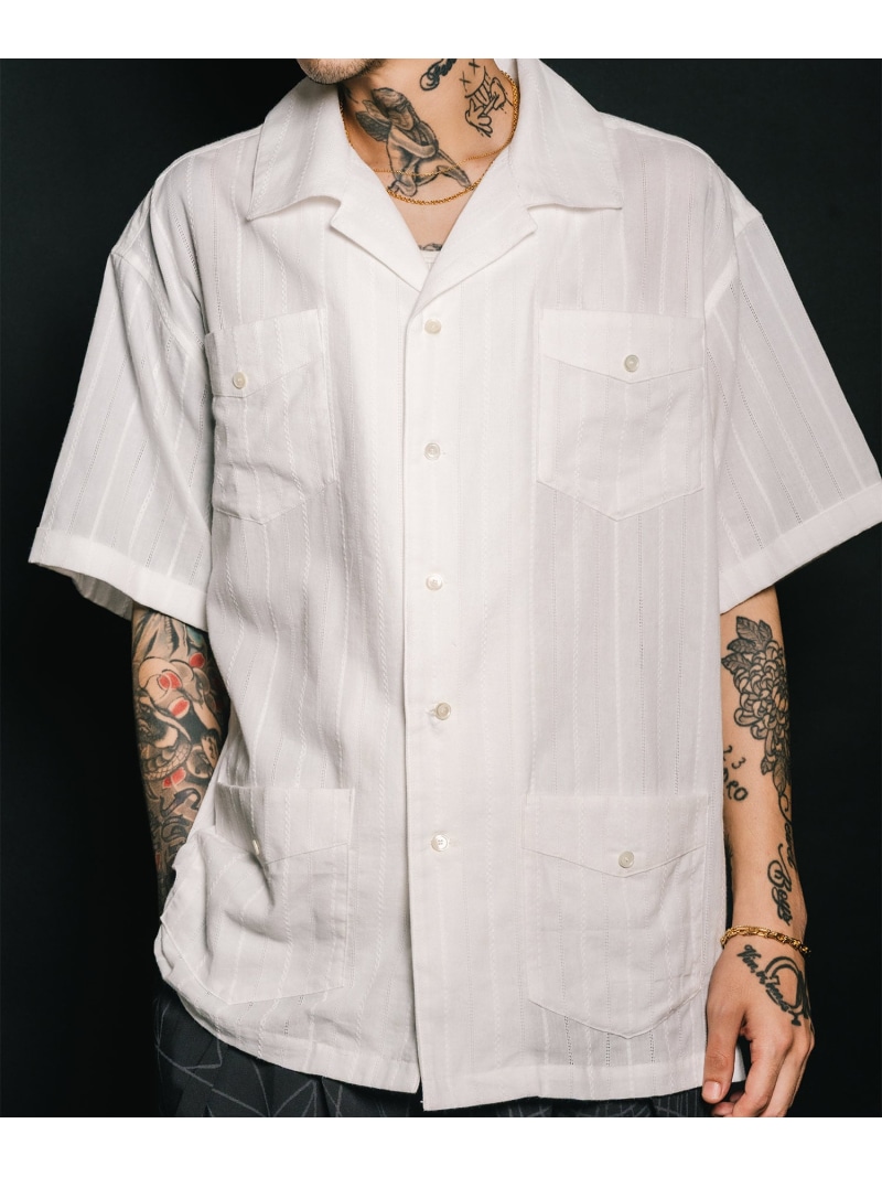 【SALE／30%OFF】Subciety Leno cloth guayabera shirt サブサエティ トップス プルオーバー・トップ 黒いこと 黄色 白いこと【RBA_E】【貨物輸送無料】