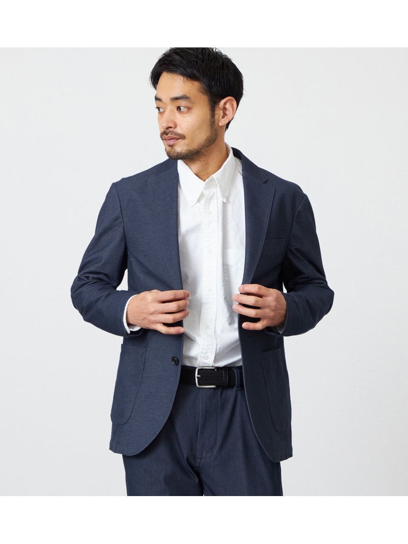 EDWIN EDWIN デニスラ AIR テーラードジャケット ストレッチ ビジネス エドウインオンラインモール ジャケット・アウター テーラードジャケット・ブレザー ブルー ブラック【送料無料】| Fashion Men