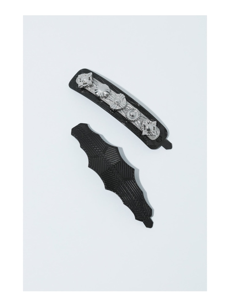 TOGA TOO Metal hair pin set トーガ ヘアアクセサリー バレッタ・ヘアクリップ・ヘアピン シルバー ブラック【送料無料】｜ Fashion Men
