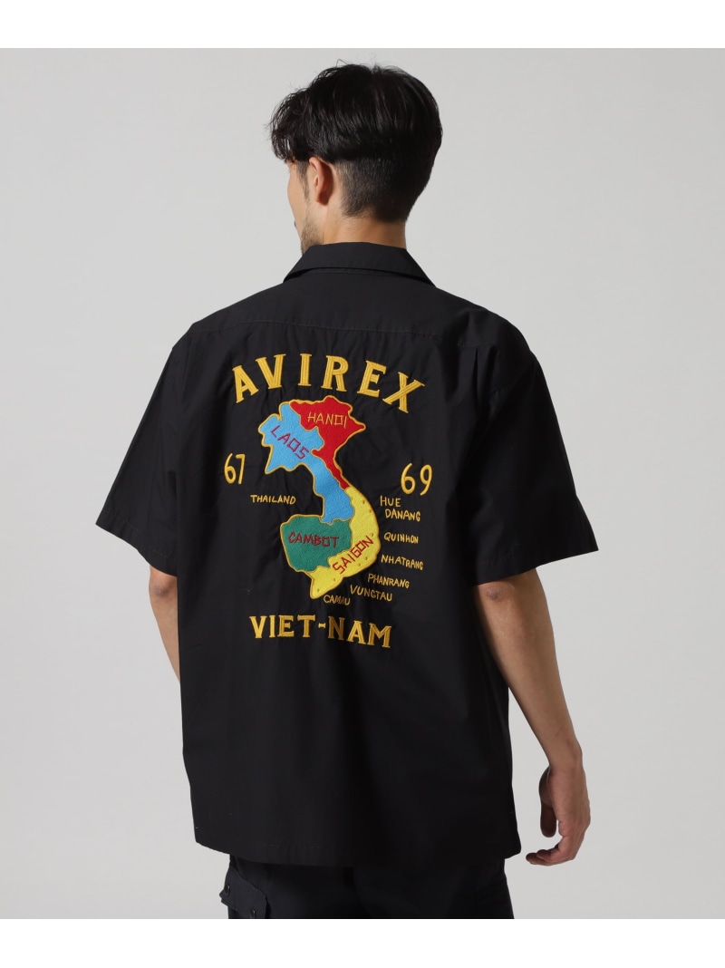 【SALE／30%OFF】AVIREX 《WEB&DEPOT限定》 VIETNAM SHIRT アヴィレックス トップス シャツ・ブラウス ネイビー ブラック グリーン【RBA_E】【送料無料】