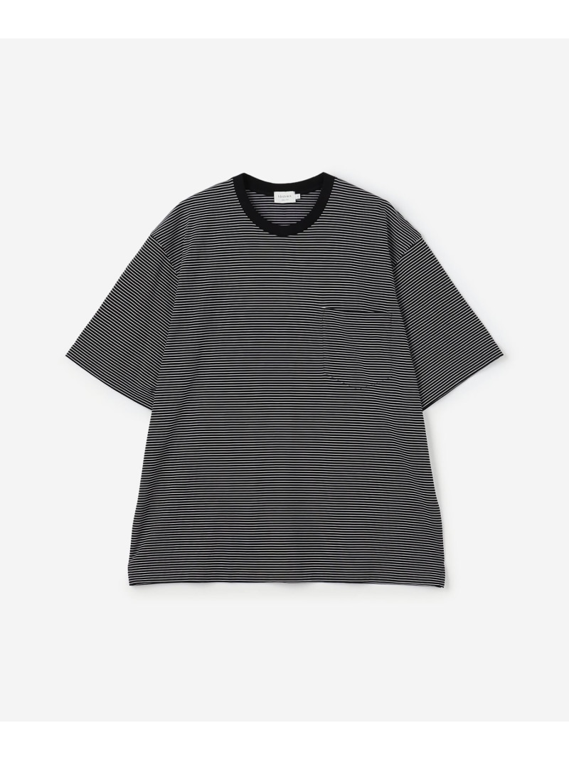 【SALE／20%OFF】Bshop handvaerk ｜ 60/2 クルーネックビッグポケットプルオーバー STRIPE MEN 司教 トップス カットソー・プルオーバー 黒いこと 白いこと【RBA_E】【貨物輸送無料】