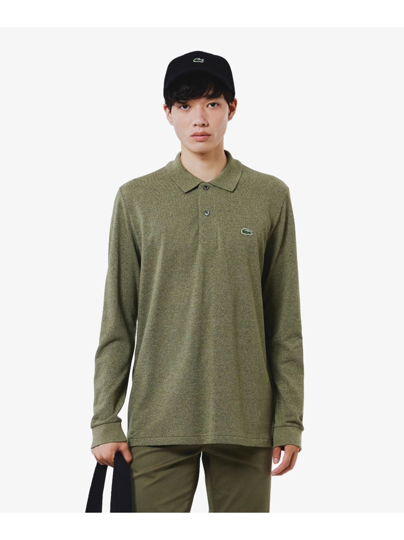 LACOSTE 長袖 リブ メランジカラ-ポロシャツ L1313 (杢・長袖) ラコステ トップス ポロシャツ グレー ブルー ブラウン ブラック グリーン【送料無料】| Fashion Men