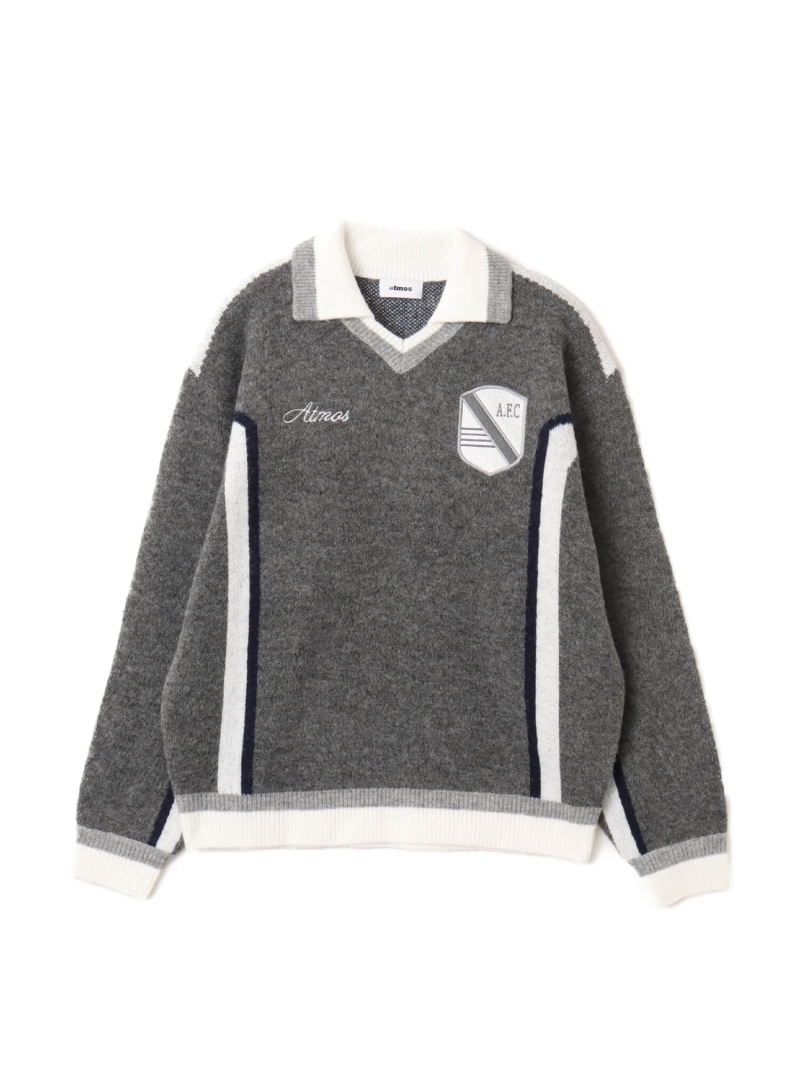 【SALE／25%OFF】atmos atmos Knit Soccer Polo Shirt GRAY アトモス トップス ニット グレー【RBA_E】【送料無料】｜ Fashion Men 8,201円