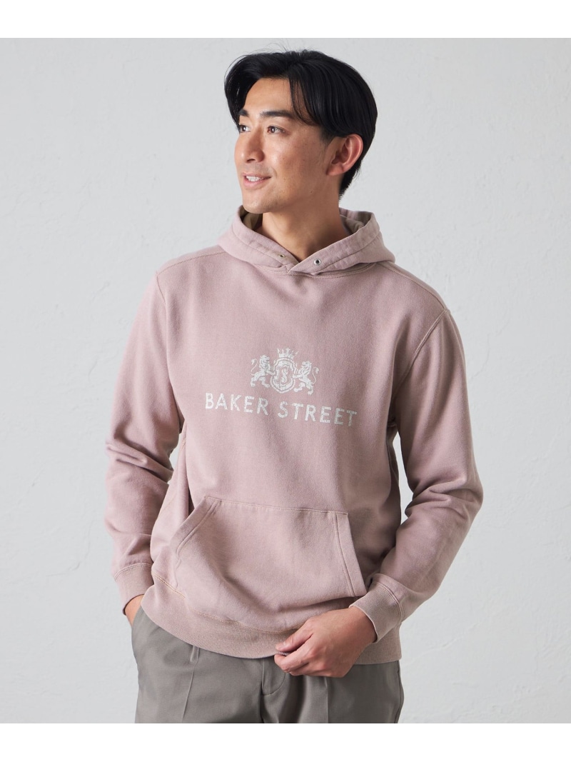 【SALE／50%OFF】BAKER STREET カレッジプリントフーディー ベイカー・ストリート トップス パーカー・フーディー ブルー パープル【RBA_E】【送料無料】