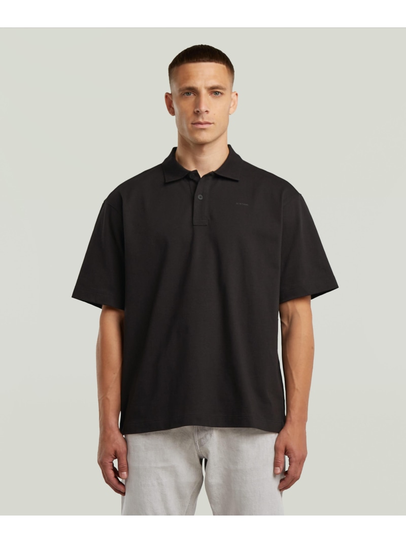 G-Star RAW 【堅苦しさ販売店】Loose Polo/オーバーサイズルーズポロシャツ ジースターロゥ トップス スポーツシャツ 黒いこと【貨物輸送無料】