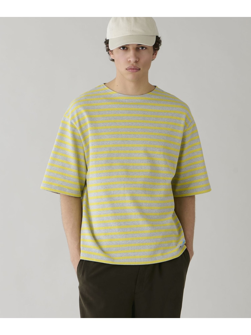 Bshop ORCIVAL ｜ コットンロード クルーネック 半袖バスクシャツ MEN ビショップ トップス カットソー・Tシャツ レッド ブラウン ブルー イエロー ブラック【送料無料】