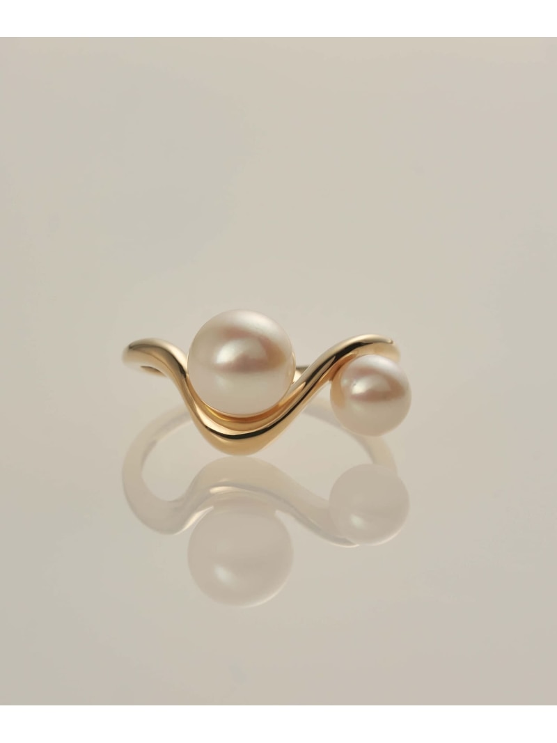 XOZ K18 bay pearl ring twin ベイ パール 輪っか ツイン クロスオズ 付属物・ウオッチ 輪っか・指環 ゴールド【貨物輸送無料】
