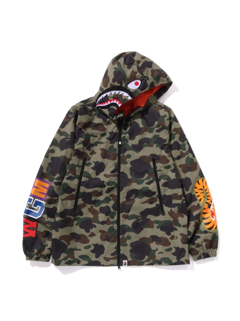 A BATHING APE 1ST CAMO SHARK HOODIE JACKET ア ベイシング エイプ ジャケット・アウター ブルゾン・ジャンパー イエロー グリーン【送料無料】