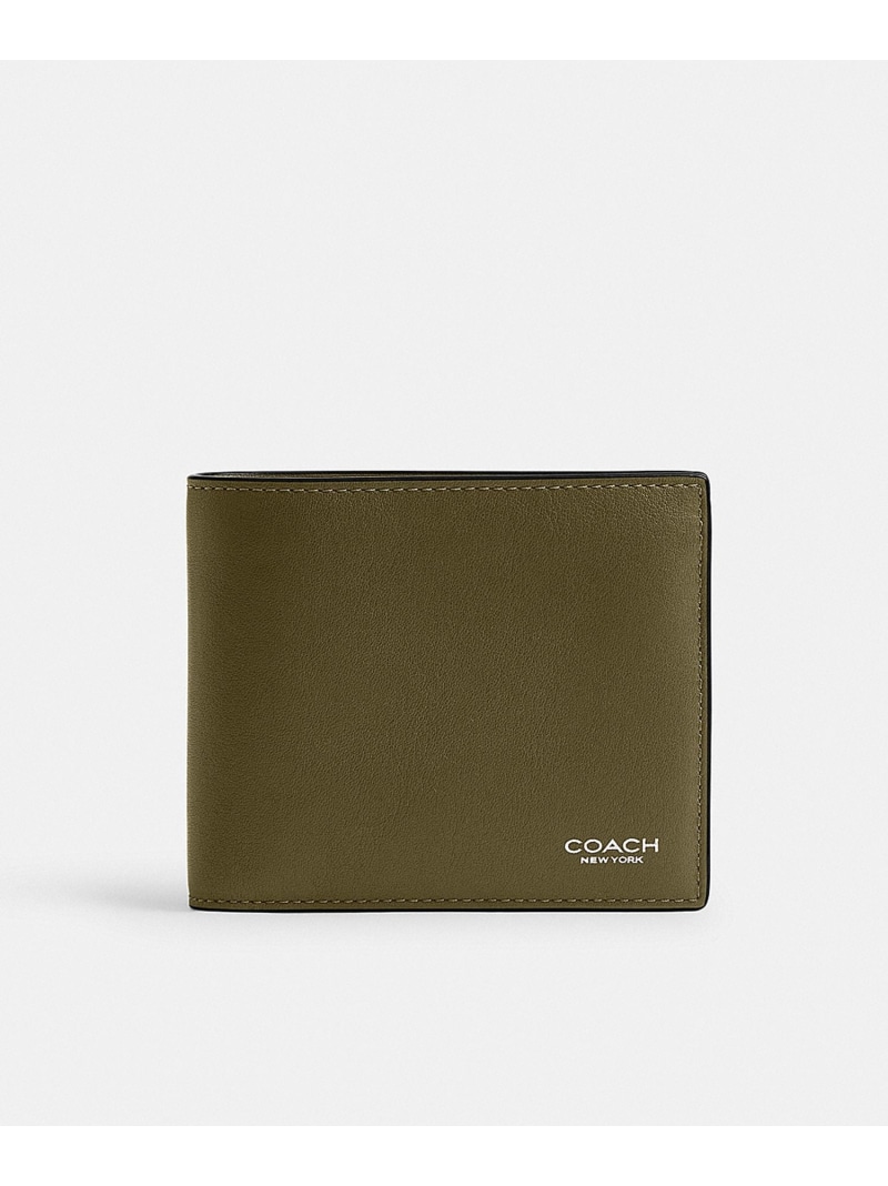 COACH 【堅苦しさ】3-IN-1 ウォレット コーチ職 札入れ・合財袋・入れもの 札入れ 緑であること【貨物輸送無料】 財布・ケース-バッグ・小物・ブランド雑貨