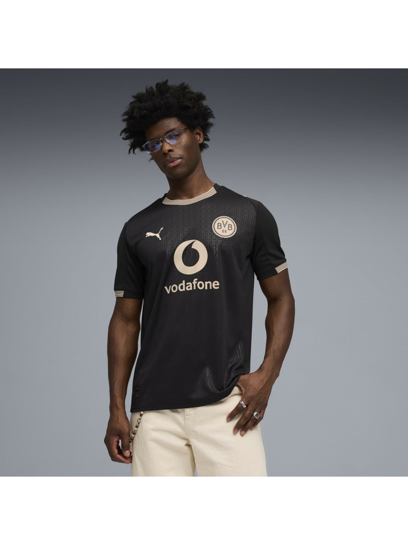 PUMA メンズ ドルトムント 特別 ～版 写し物 半袖 制服 BVB Special Edition JSY Rep ピューマ 運動競技・アウトドア属具 余分の物の運動競技・アウトドア属具 黒いこと【貨物輸送無料】 アウトドア-その他-スポーツ・アウトドア