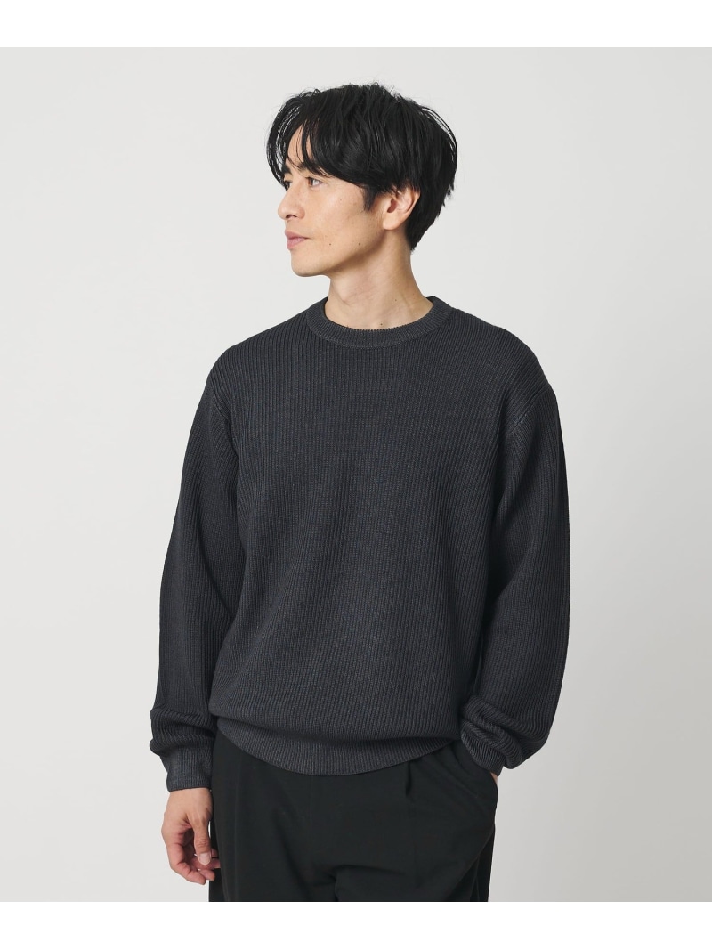 【SALE／30%OFF】BEAUTY&YOUTH UNITED ARROWS フェード アゼ クルーネック ニット 手洗い可能 ユナイテッドアローズ アウトレット トップス ニット ブラウン グレー ネイビー【RBA_E】【送料無料】｜ Fashion Men