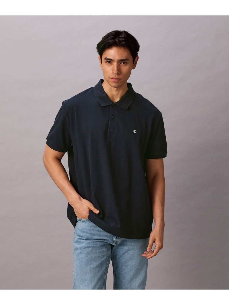 Calvin Klein Jeans Calvin Klein Jeans/(M)【堅苦しさ販売店】 カルバンクライン スポーツシャツ - 遊撃手 カルバン・クライン トップス スポーツシャツ 黒いこと 米国海軍 白いこと【貨物輸送無料】