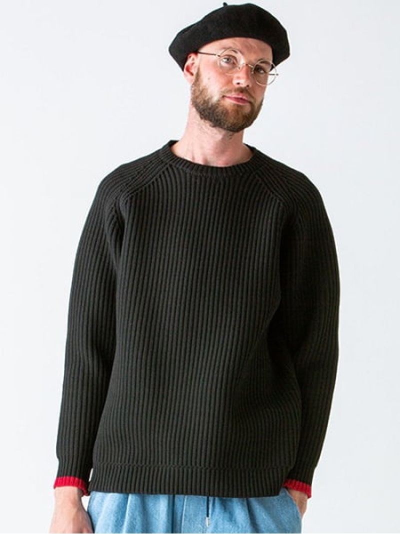 【SALE／30%OFF】rehacer Flix Ridge Crew Knit レアセル トップス ニット ブラック ネイビー イエロー グリーン【RBA_E】【送料無料】｜ Fashion Men
