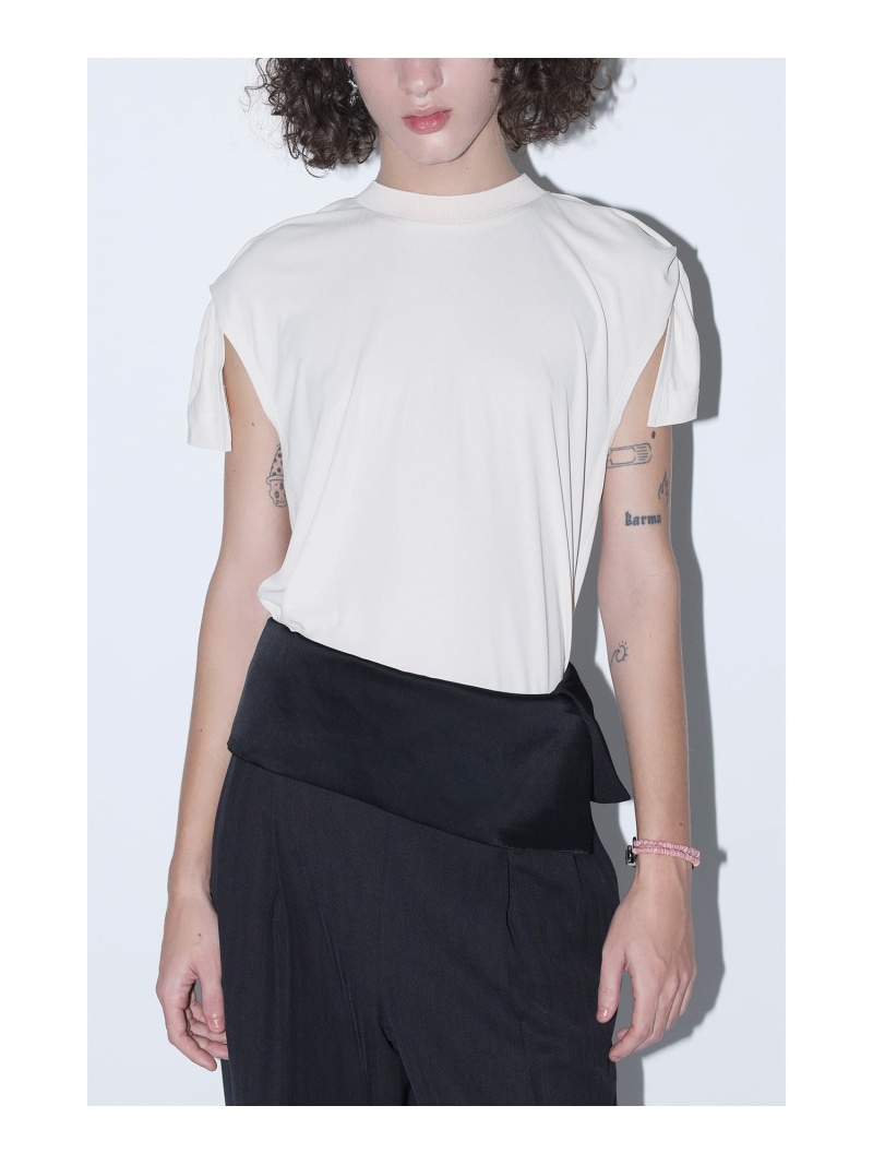 TOGA PULLA High twist smooth jersey top トーガ トップス カットソー・Tシャツ ピンク ブラック ホワイト【送料無料】| Fashion Men