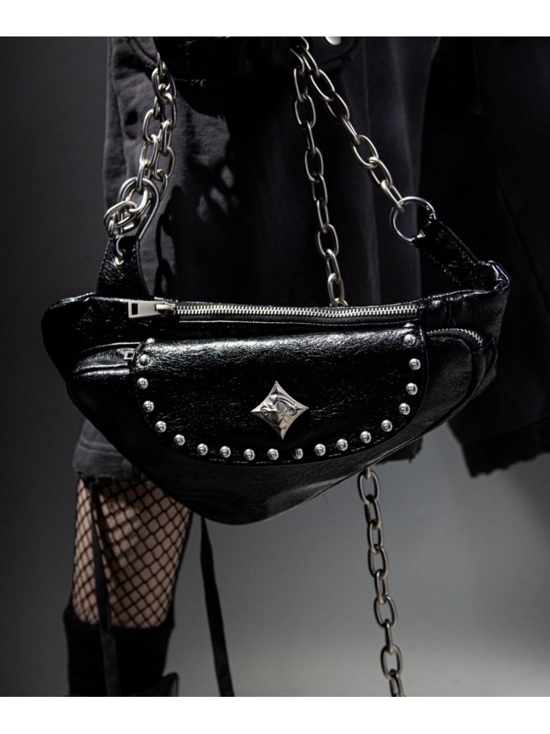 DIG YOUR OWN GRAVE 【DIG YOUR OWN GRAVE】CHAIN SHOULDER BAG ネバーマインドザエックスユー／チカシツプラス バッグ ショルダーバッグ ブラック【送料無料】 12,540円