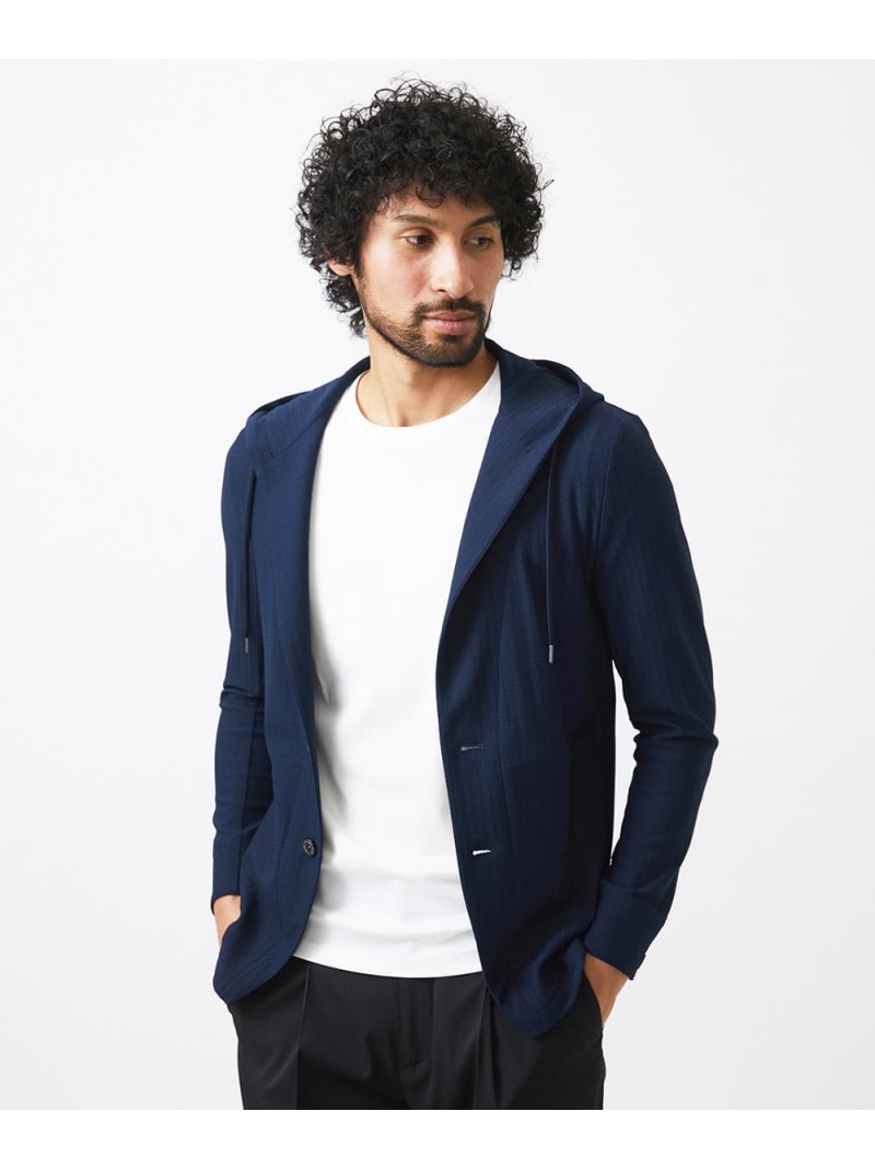 【SALE／20%OFF】MICHEL KLEIN HOMME 蹴球柄ボンネット上衣 ミッシェルクランオム トップス パーカー・フーディー 米国海軍【RBA_E】【貨物輸送無料】