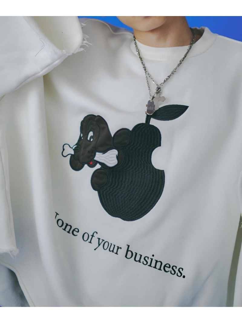 GALFY 【GALFY】用絶無ドデカスウェT ネバーマインドザエックスユー／チカシツプラス トップス スウェット・トレーナー 薄墨色 白いこと【貨物輸送無料】