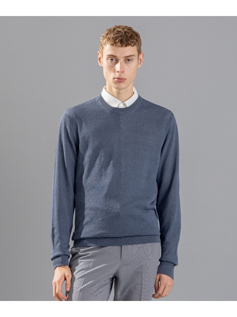 【SALE／30%OFF】JOSEPH HOMME リネンナイロンプレーン クルーネックニット ジョゼフ オム トップス ニット ブルー ブラック ホワイト【RBA_E】【送料無料】