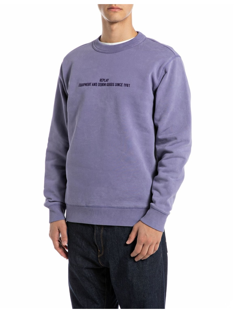 【SALE／40%OFF】REPLAY ガーメントダイブラッシュコットンフリース リプレイ トップス スウェット・トレーナー グリーン パープル【RBA_E】【送料無料】