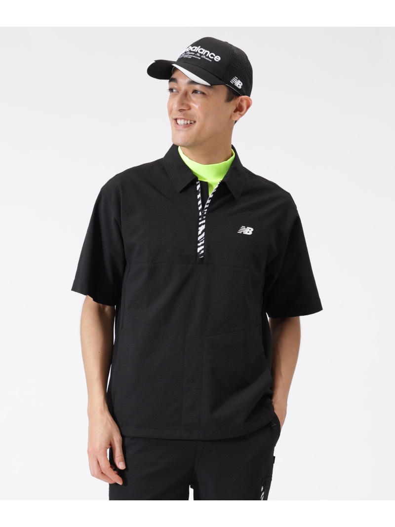 New Balance Golf ハーフジップ シャツアウター (MENS) ニューバランスゴルフ ジャケット・アウター その他のジャケット・アウター グレー ベージュ ブラック【送料無料】