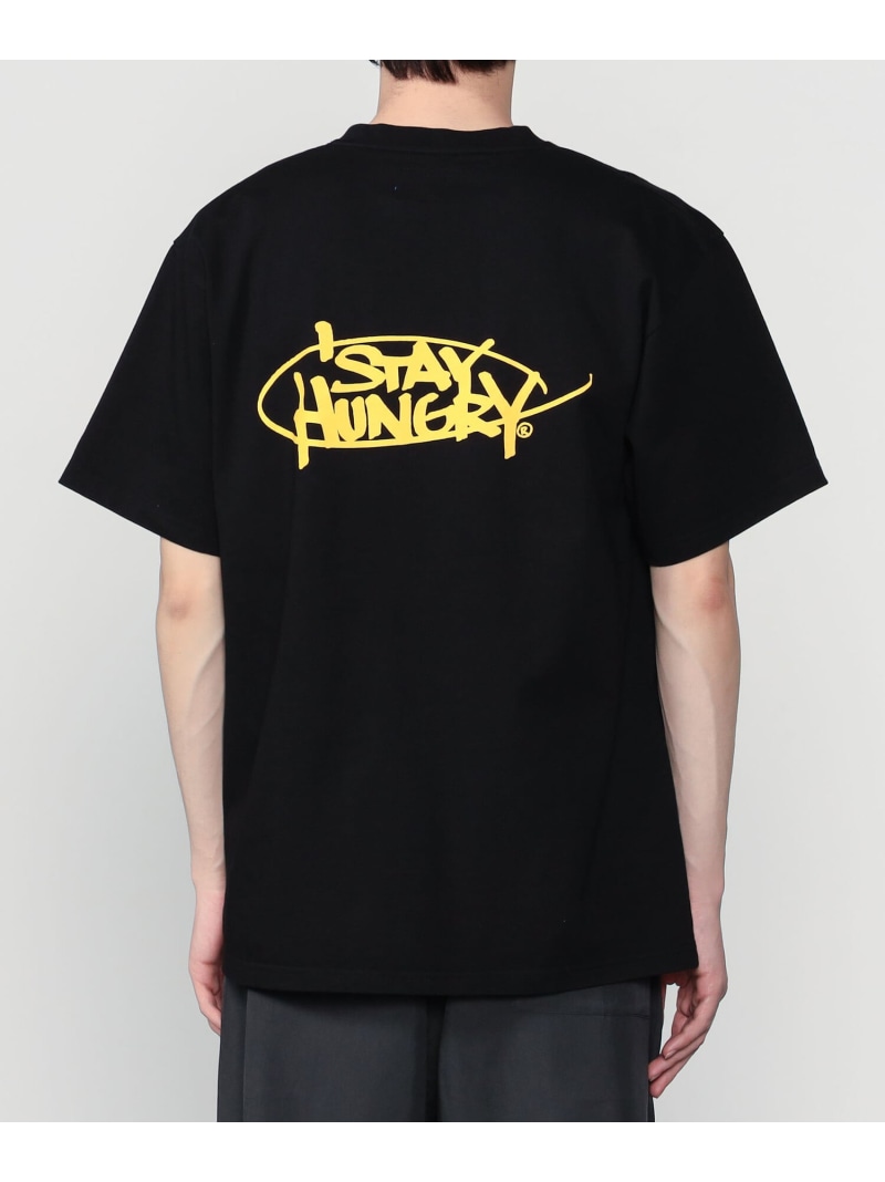 Bshop STAY HUNGRY ｜ ロゴタイプ 労働者の一団のど首プルオーバー MEN 司教 トップス カットソー・プルオーバー 黒いこと【貨物輸送無料】