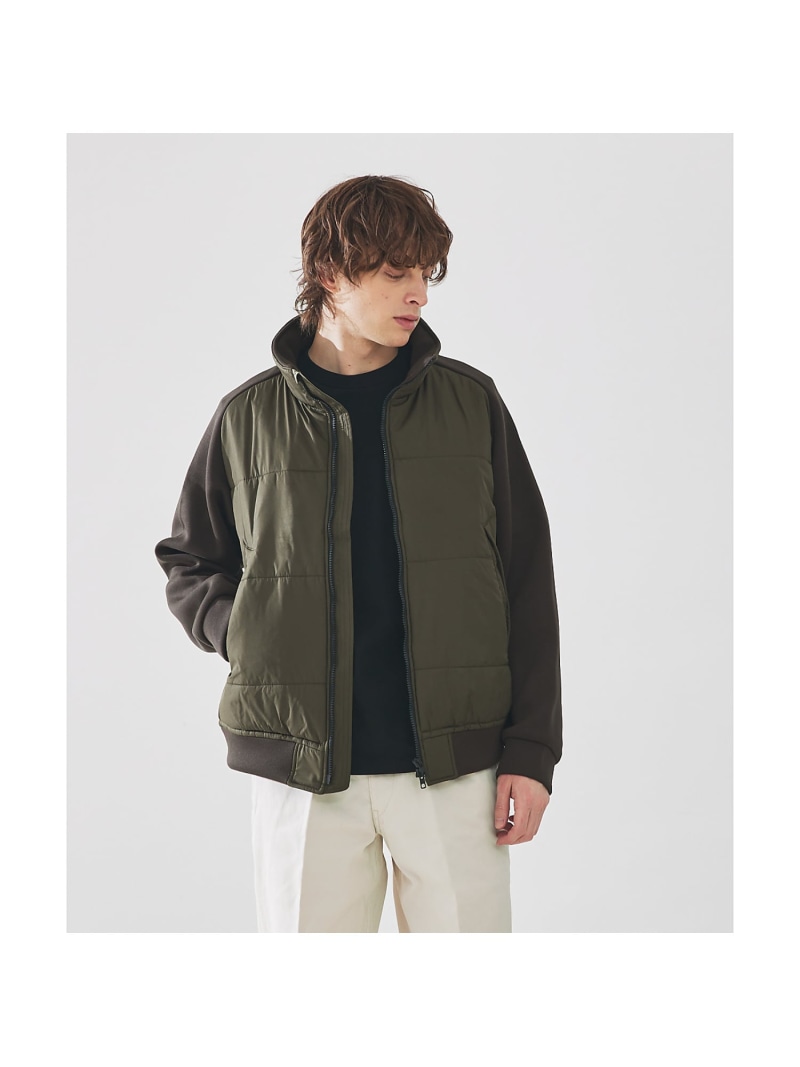 【SALE／50%OFF】DESIGNWORKS スタンドコンビ ブルゾン デザインワークス ジャケット・アウター ブルゾン・ジャンパー カーキグリーン ブラック【RBA_E】【送料無料】