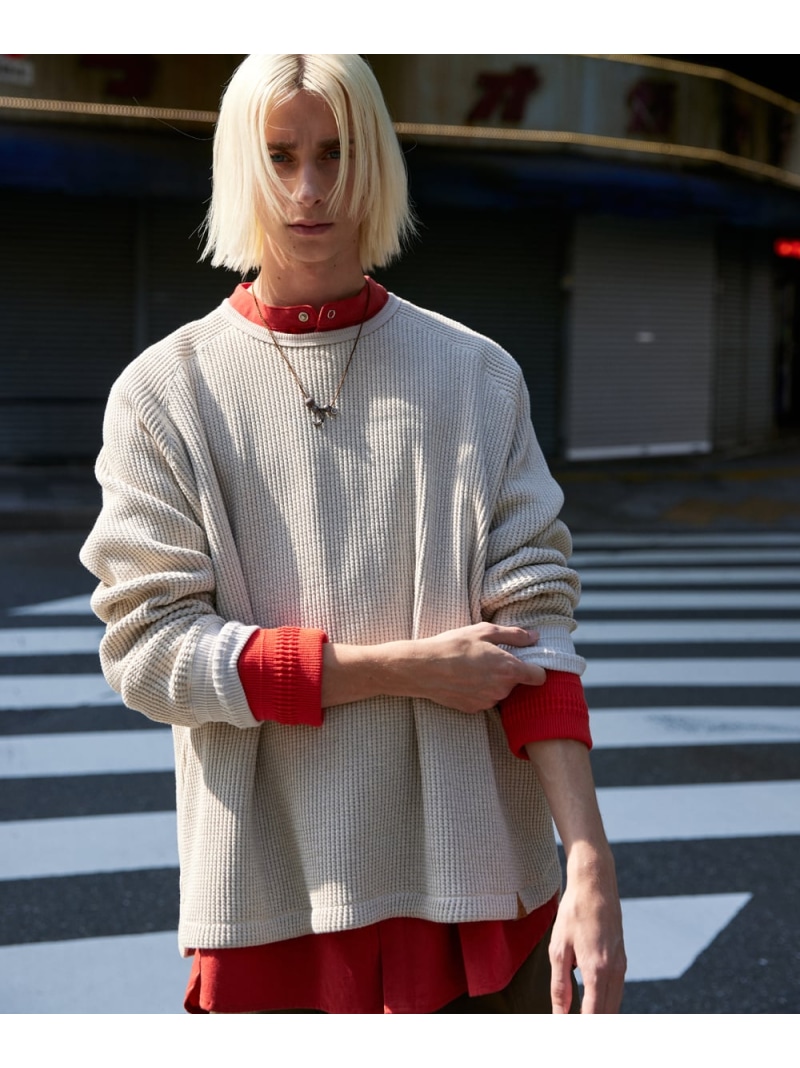 【SALE／20%OFF】rehacer rehacer/(U)Wakayama Waffle Rib CS レアセル トップス スウェット・トレーナー 黒いこと ベージュ【RBA_E】【貨物輸送無料】