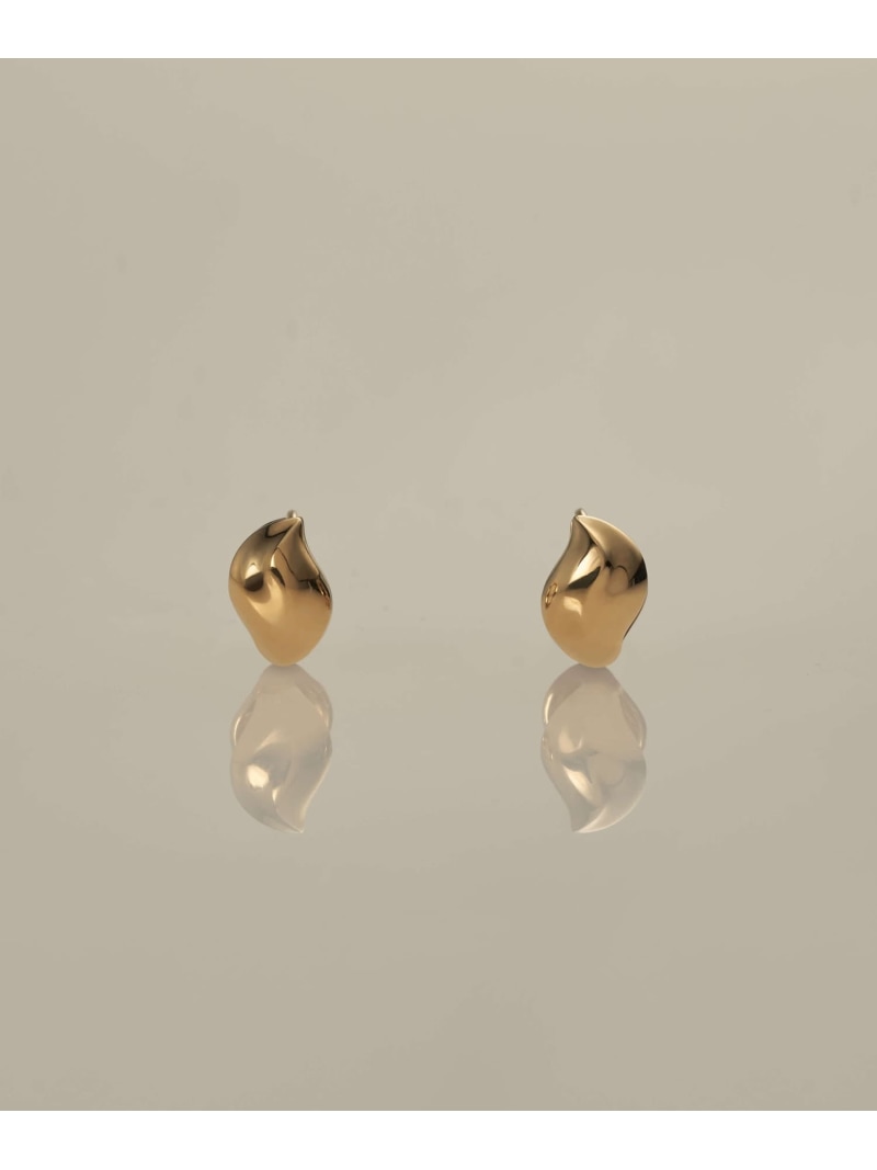 XOZ K18 leaf silk pierced earrings 岩礁 地絹 ピアス クロスオズ 付属物・ウオッチ ピアス ゴールド【貨物輸送無料】