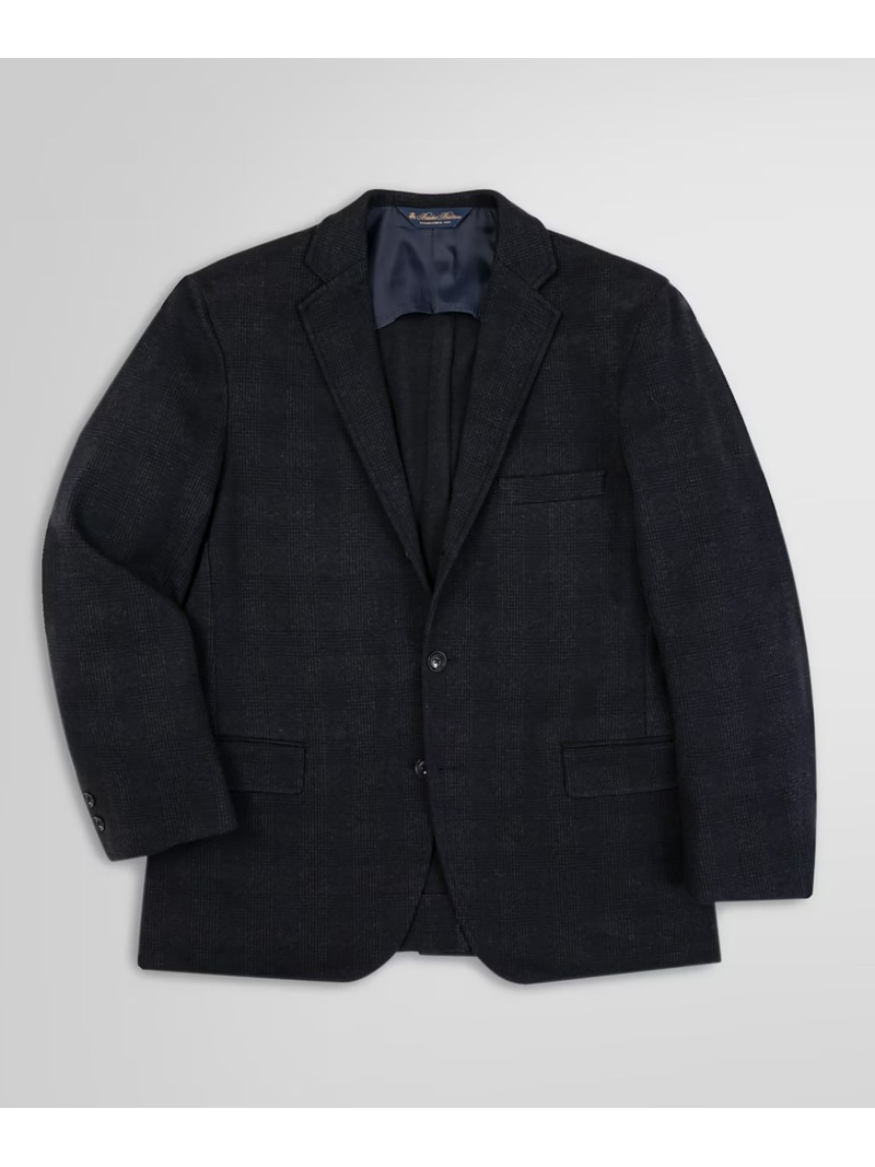 【SALE／30%OFF】BROOKS BROTHERS コットンブレンド グレンチェック 段返り3釦 ニットジャケット Traditional ブルックス ブラザーズ ジャケット・アウター テーラードジャケット・ブレザー グレー【RBA_E】【送料無料】｜ Fashion Men