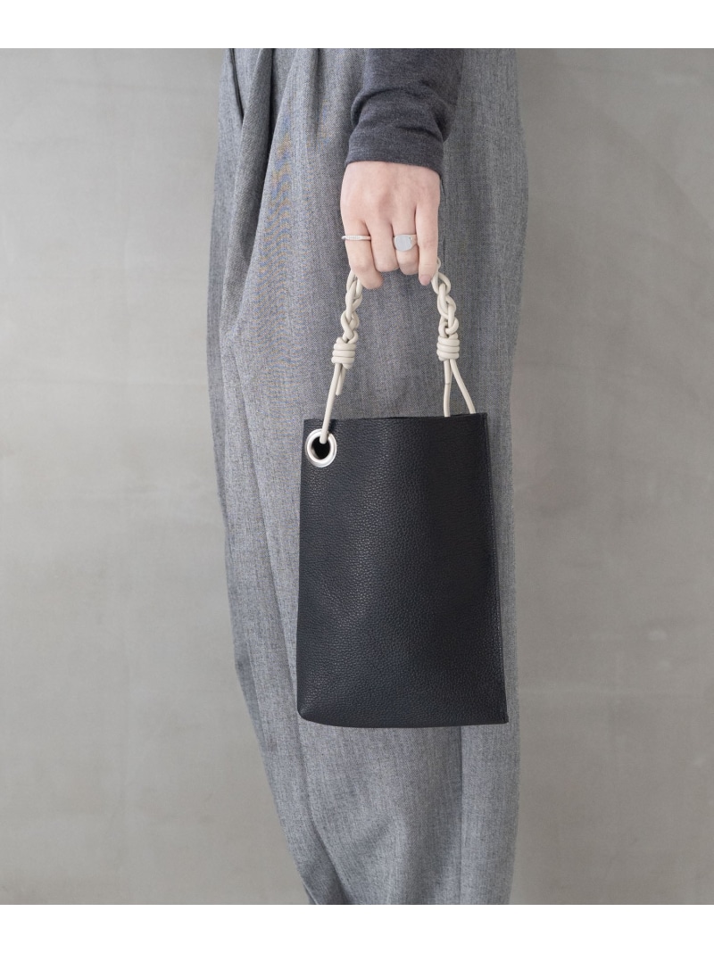 SENTI SHRINK LEATHER CHAIN HANDLE BAG シュリンクレザー チェーンハンドルミニバッグ コンポジット バッグ ハンドバッグ ブラック【先行予約】*【送料無料】