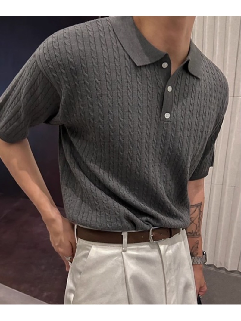 新品　FAKE AS FLOWERS FAF ポロシャツ　ポロニット　Lサイズ 楽天市場】FAKE AS FLOWERS FAF | KNIT POLO (GRAY) ニットポロ