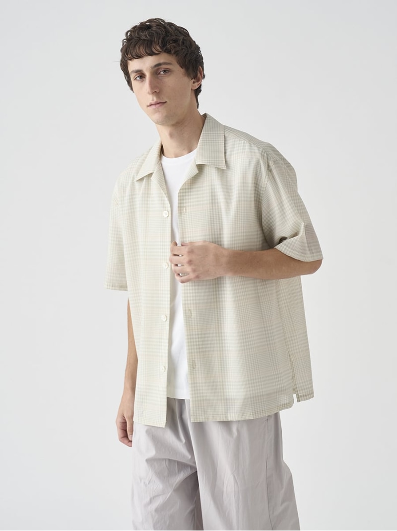 JOHN SMEDLEY ボイルチェックオープンカラー半袖シャツ|FB204 ジョンスメドレー トップス シャツ・ブラウス【送料無料】| Fashion Men