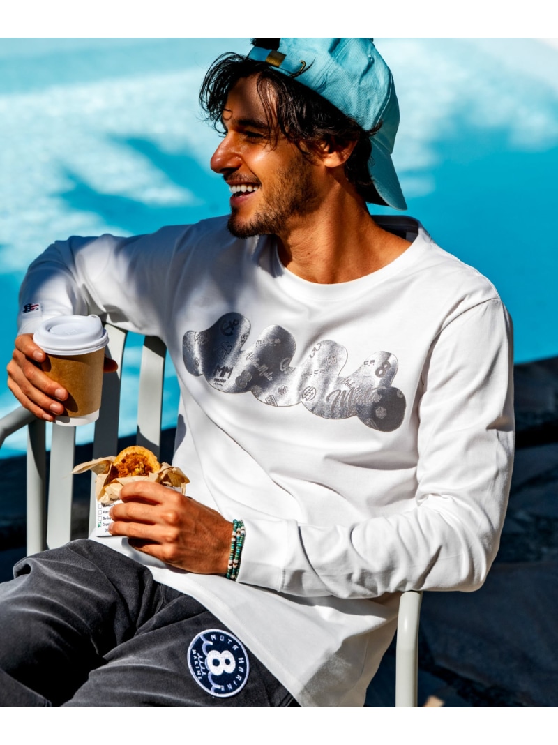 ROYAL FLASH muta MARINE/ムータ 米国海兵隊員/別注 Emboss Frocky LS TEE ロイヤル閃光電球 トップス カットソー・プルオーバー 白いこと 黒いこと【貨物輸送無料】