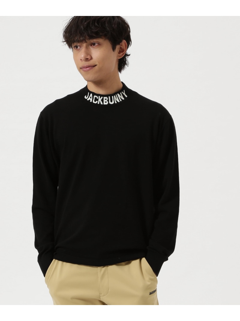 Jack Bunny!! カシミヤタッチモックネックニットプルオーバー ジャックバニー トップス 編み物 黒いこと 白いこと ベージュ【貨物輸送無料】 メンズファッション-トップス-ニット・セーター