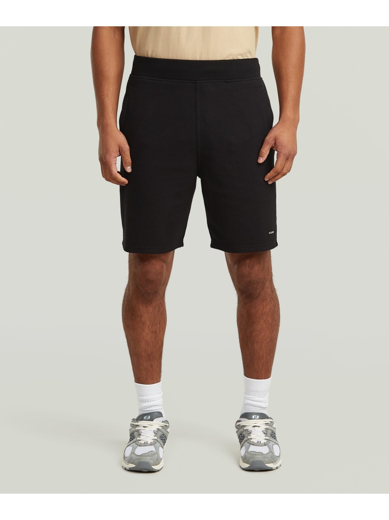 G-Star RAW 【公式ショップ】Structured Jersey Shorts/ワッフルコットンジャージーショートパンツ ジースターロゥ パンツ その他のパンツ ブラック【送料無料】