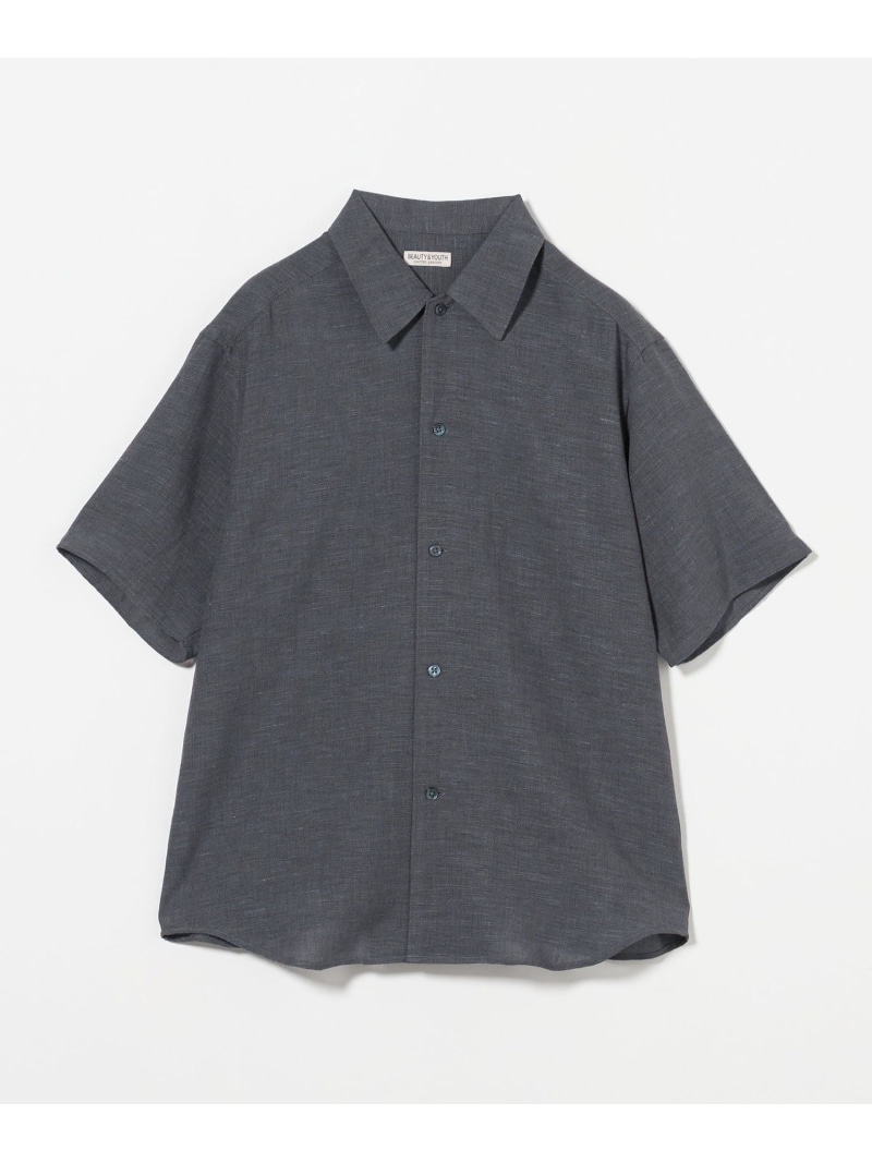 【SALE/50%OFF】BEAUTY&YOUTH UNITED ARROWS ツイスト リネンブレンド キャンプカラーフォルム シャツ ユナイテッドアローズ アウトレット トップス シャツ・ブラウス ベージュ【RBA_E】【送料無料】