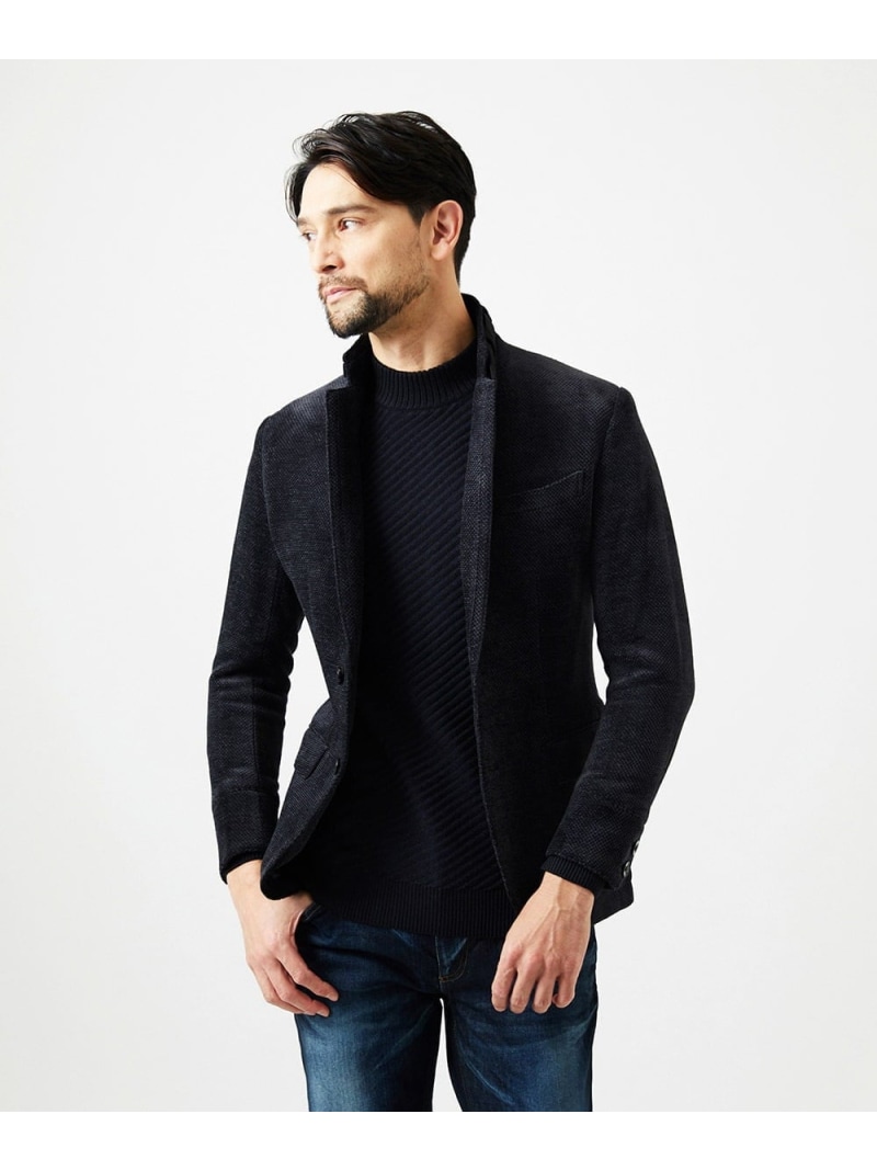 MICHEL KLEIN HOMME ウルトラモールコンバーチブルジャケット ミッシェルクランオム ジャケット・アウター テーラードジャケット・ブレザー ブラック【送料無料】