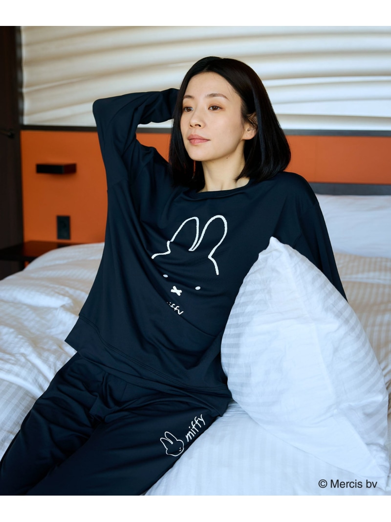 cross marche HOGUSU 長袖上下セット miffy クロスマルシェ インナー・ルームウェア パジャマ ブラック ネイビー【送料無料】| Fashion Men