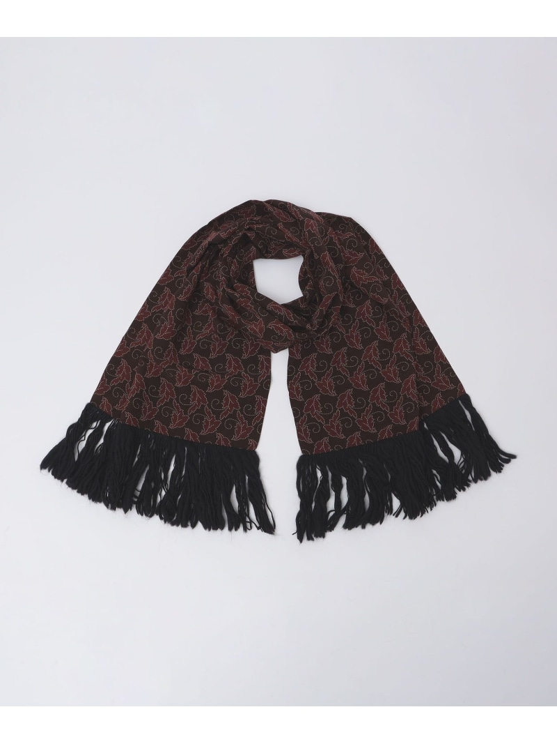 【SALE/55%OFF】SHIPS MEN 【SHIPS別注】STEFANO CAU: リーフモチーフ フリンジ ストール シップス ファッション雑貨 マフラー・ストール・ネックウォーマー ブラウン ブラック【RBA_E】【送料無料】| Fashion Men