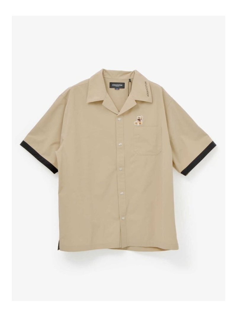 【SALE／30%OFF】Aquascutum GOLF GOLF MEN レトロラインオープンシャツ アクアスキュータム トップス カットソー・ティーシャツ 黒いこと ベージュ【RBA_E】【貨物輸送無料】