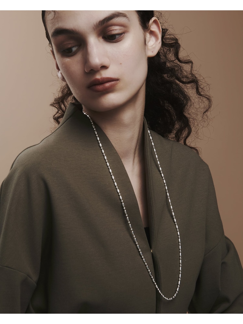 quip queint quip queint/bowling tube long necklace フォブ 付属品・ウオッチ 首飾り しろがね色【貨物輸送無料】