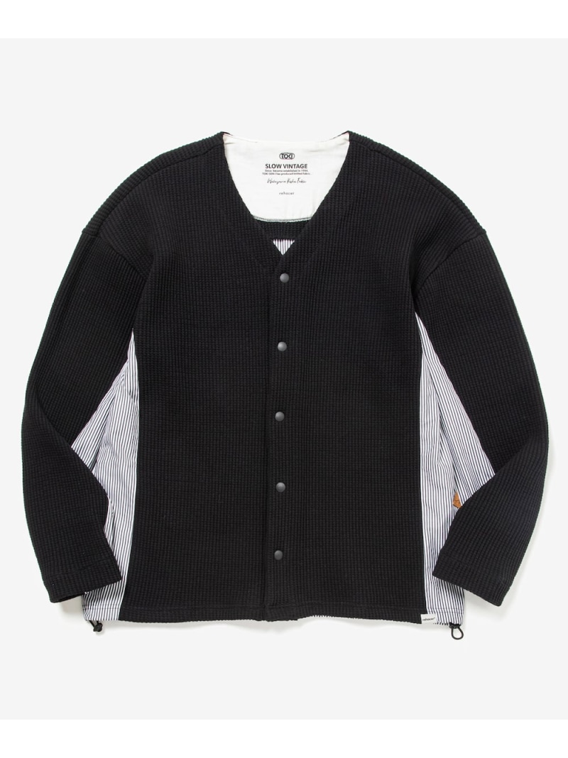 rehacer rehacer/(U)Wakayama Waffle Cardigan レアセル トップス カーディガン ブラック【送料無料】｜ Fashion Men