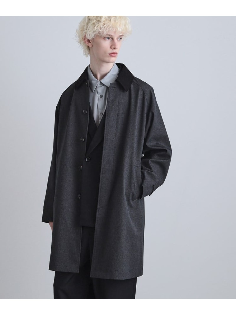 【SALE／55%OFF】tk.TAKEO KIKUCHI サキソニーコート ティーケータケオキクチ ジャケット・アウター ステンカラーコート グレー ネイビー【RBA_E】【送料無料】