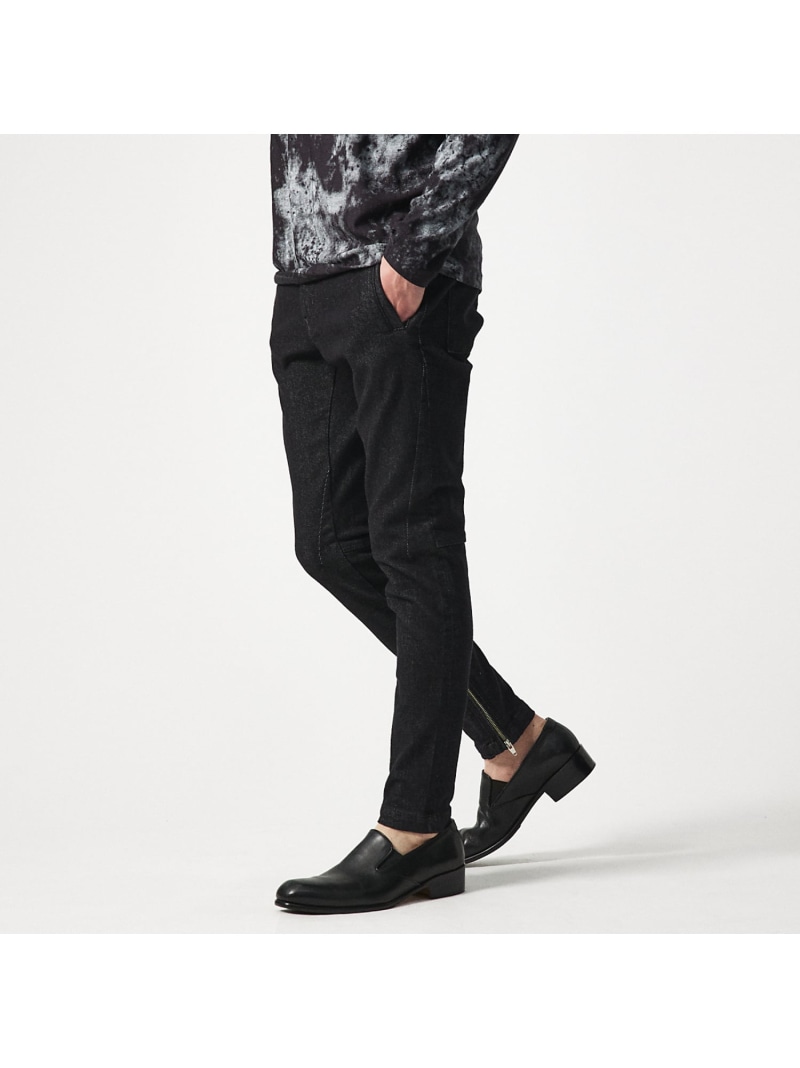 5351POUR LES HOMMES デニムライク スキニージョグパンツ ゴーサンゴーイチプールオム パンツ ジーンズ・デニムパンツ ブラック ブルー【送料無料】｜ Fashion Men