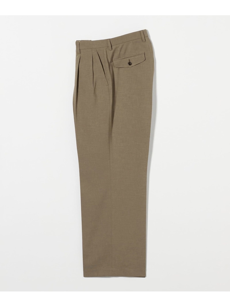 【SALE／50%OFF】UNITED ARROWS ＜District＞ ポリエステル 2プリーツ ワイドスラックス ユナイテッドアローズ アウトレット パンツ スラックス・ドレスパンツ ベージュ ブラック ブラウン【RBA_E】【送料無料】