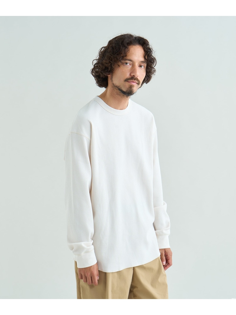 NANGA エアフレックス(R) ワッフル ロングスリーブ Tシャツ メンズ 26SS ナンガオンラインショップ トップス カットソー・Tシャツ ホワイト ブラック【送料無料】 7,326円