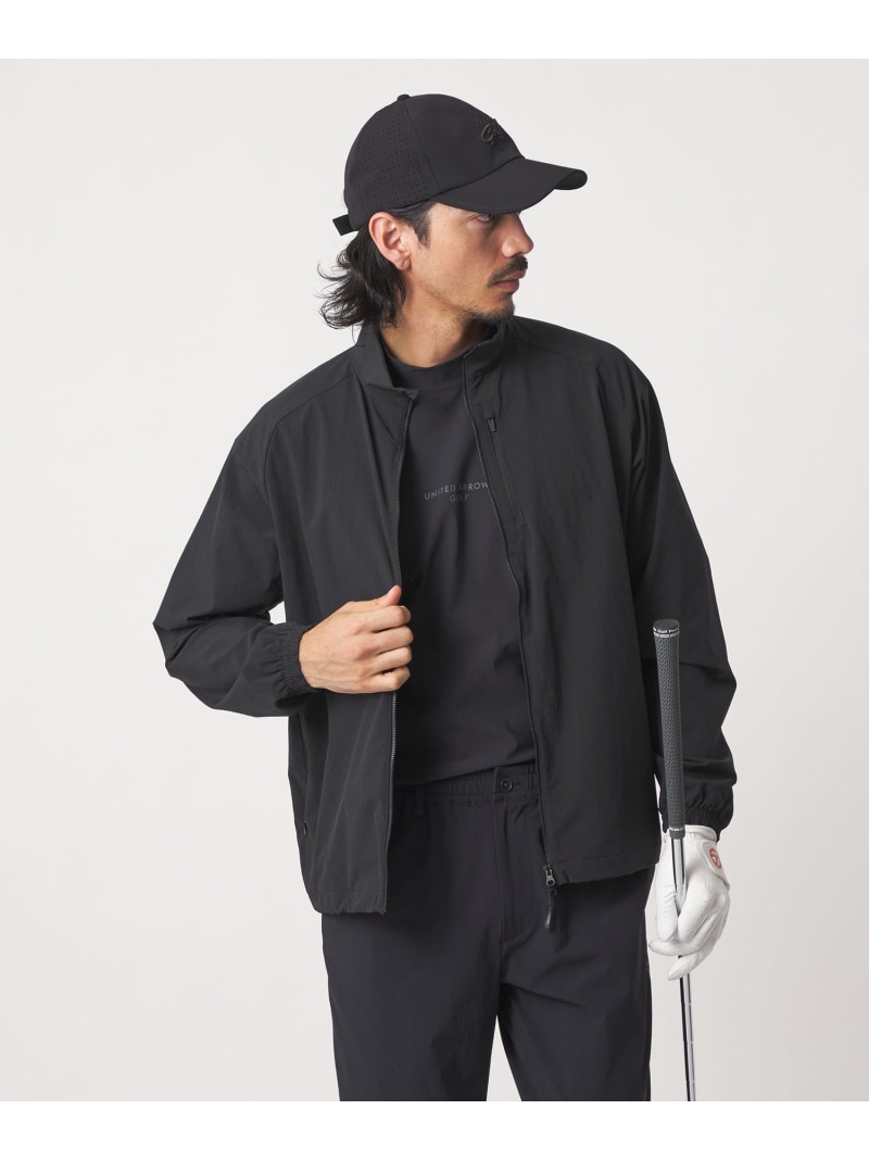 UNITED ARROWS GOLF メンズ 360&deg;マスター スタンド ジップ ブルゾン 撥水 ストレッチ ユナイテッドアローズ ジャケット・アウター ブルゾン・ジャンパー ネイビー ブラック【送料無料】｜ Fashion Men